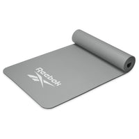 Reebok 10mm Fitness Mat Grey top rolled angle