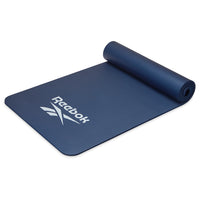Reebok 10mm Fitness Mat Navy top rolled angle