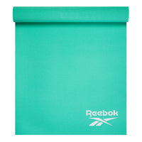 Reebok Solid Yoga Mat (5mm) Cyber Mint top rolled