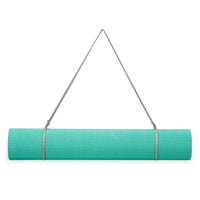 Reebok Solid Yoga Mat (5mm) Cyber Mint rolled up with sling