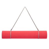Reebok Solid Yoga Mat (5mm) Cherry rolled up with sling