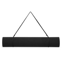 Reebok Solid Yoga Mat (5mm) Black rolled up with sling