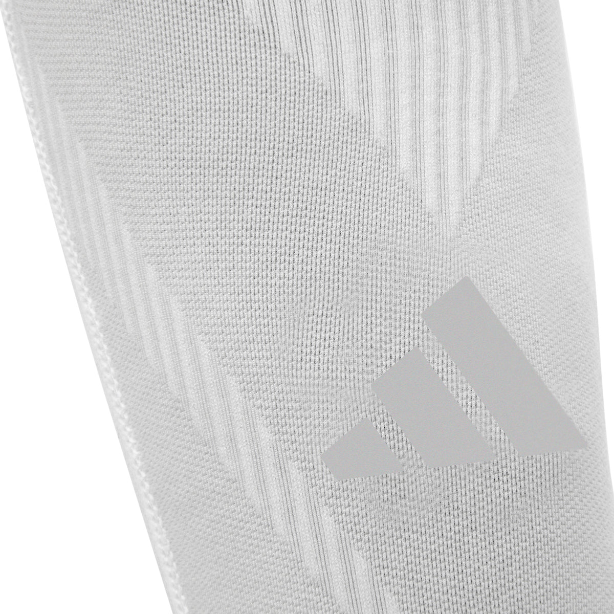 adidas Compression Calf Sleeves - White logo closeup