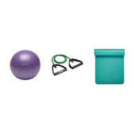 Fitness Bundle - Balance Ball (55cm), Xertube (Light), Fitness Mat (Teal)