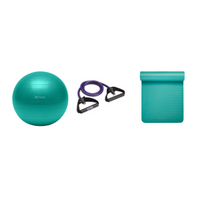 Fitness Bundle - Balance Ball (65cm), Xertube (Ultra Heavy), Fitness Mat (Teal)