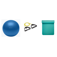 Fitness Bundle - Balance Ball (75cm), Xertube (Very LIght), Fitness Mat (Teal)