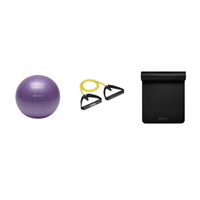 Fitness Bundle - Balance Ball (55cm), Xertube (Very Light), Fitness Mat (Black)