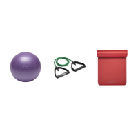 Fitness Bundle - Balance Ball (55cm), Xertube (Light), Fitness Mat (Red)