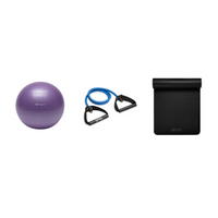 Fitness Bundle - Balance Ball (55cm), Xertube (Heavy), Fitness Mat (Black)