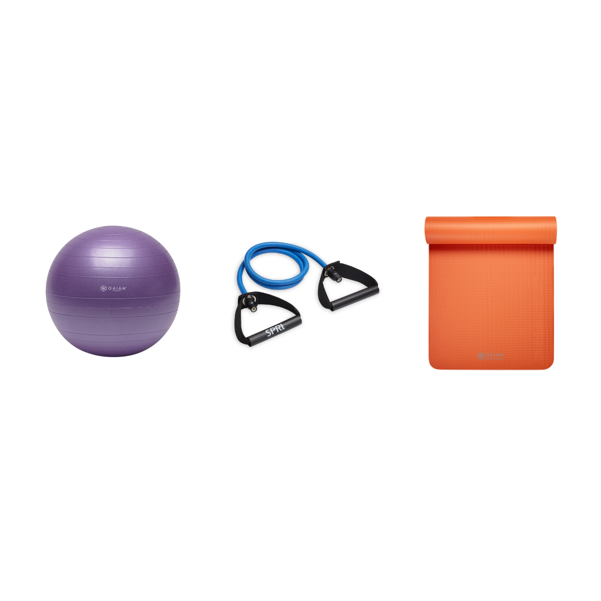 Fitness Bundle - Balance Ball (55cm), Xertube (Heavy), Fitness Mat (Orange)