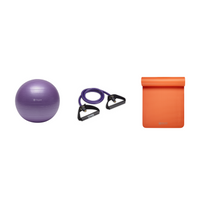 Fitness Bundle - Balance Ball (55cm), Xertube (Ultra Heavy), Fitness Mat (Orange)