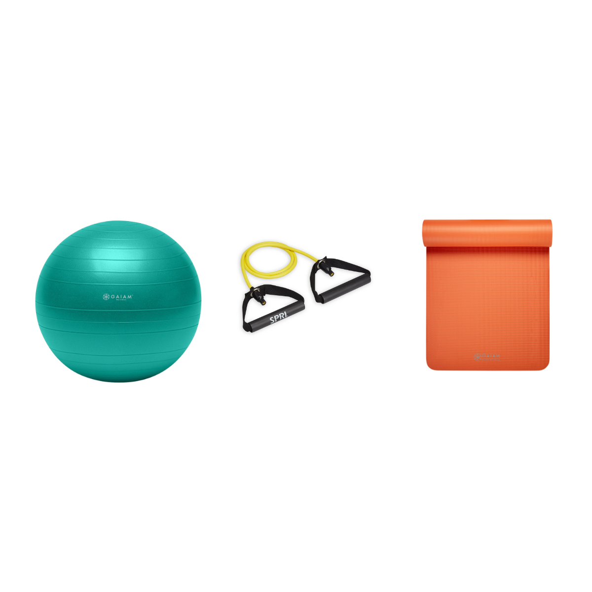 Fitness Bundle - Balance Ball (65cm), Xertube (Very Light), Fitness Mat (Orange)