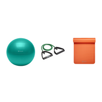 Fitness Bundle - Balance Ball (65cm), Xertube (Light), Fitness Mat (Orange)