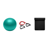 Fitness Bundle - Balance Ball (65cm), Xertube (Medium), Fitness Mat (Black)