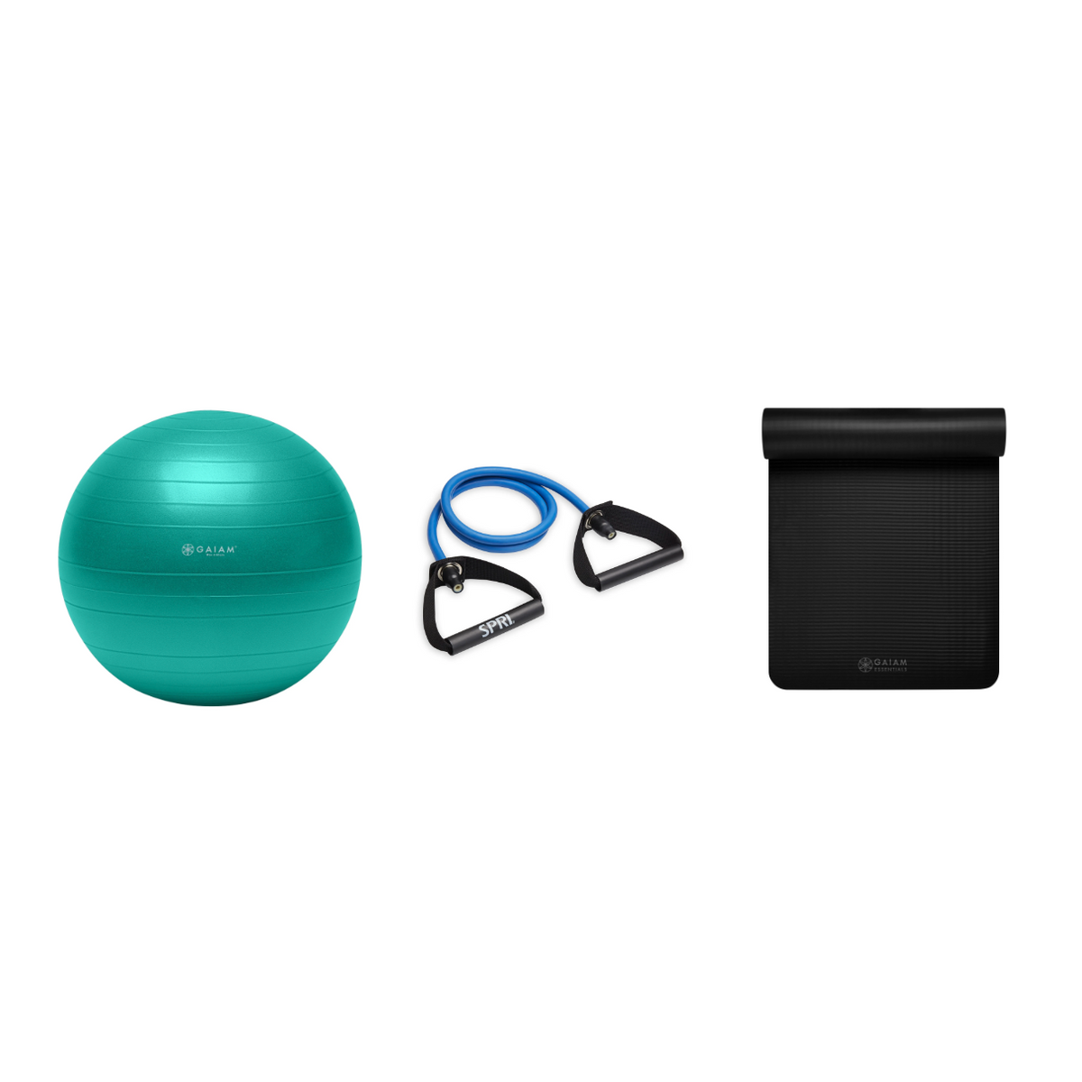 Fitness Bundle - Balance Ball (65cm), Xertube (Heavy), Fitness Mat (Black)