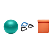 Fitness Bundle - Balance Ball (65cm), Xertube (Heavy), Fitness Mat (Orange)