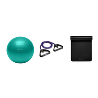 Fitness Bundle - Balance Ball (65cm), Xertube (Ultra Heavy), Fitness Mat (Black)
