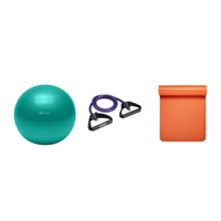 Fitness Bundle - Balance Ball (65cm), Xertube (Ultra Heavy), Fitness Mat (Orange)