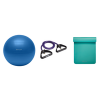 Fitness Bundle - Balance Ball (75cm), Xertube (Ultra Heavy), Fitness Mat (Teal)