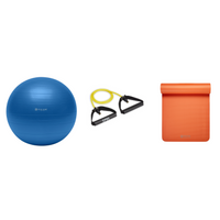 Fitness Bundle - Balance Ball (75cm), Xertube (Very Light), Fitness Mat (Orange)