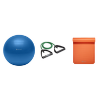 Fitness Bundle - Balance Ball (75cm), Xertube (Light), Fitness Mat (Orange)