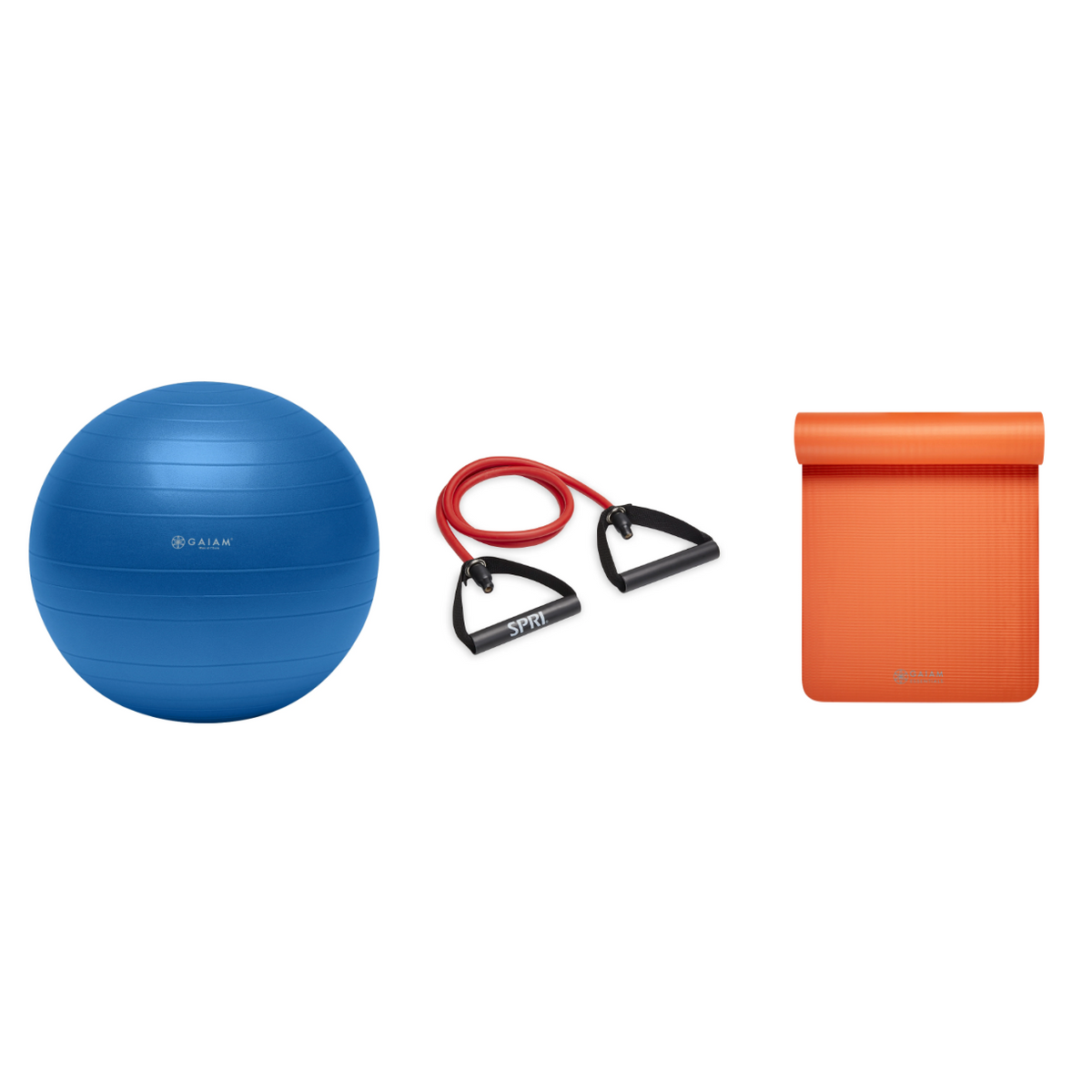 Fitness Bundle - Balance Ball (75cm), Xertube (Medium), Fitness Mat (Orange)