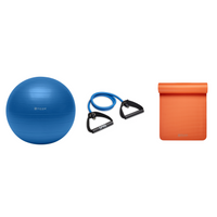 Fitness Bundle - Balance Ball (75cm), Xertube (Heavy), Fitness Mat (Orange)