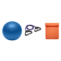 Fitness Bundle - Balance Ball (75cm), Xertube (Ultra Heavy), Fitness Mat (Orange)