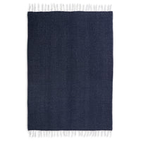 Traditional Mexican Woven Blanket Navy flat
