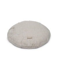 b, halfmoon Round Meditation Cushion Natural Linen top