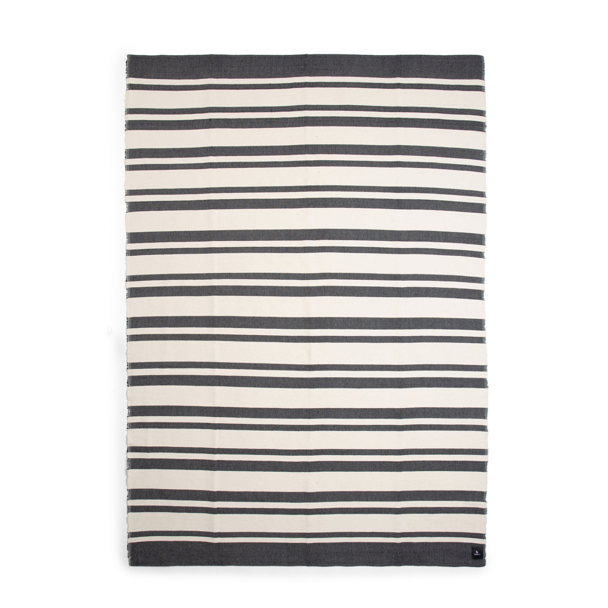 b, halfmoon Everyday Blanket Onyx Stripe unfolded