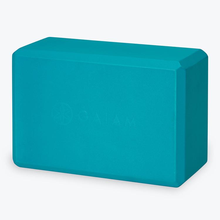 New GAIAM Blue Yoga Beginners Kit 4mm Mat Brick & Strap With Bonus
