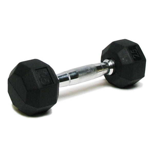 Deluxe Rubber Dumbbells - 30lb Single Weight