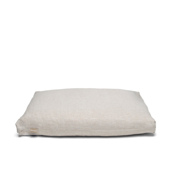 b, halfmoon Cotton Zabuton Cushion Natural Linen