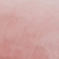 b, halfmoon Palm Crystal Rose Quartz closeup