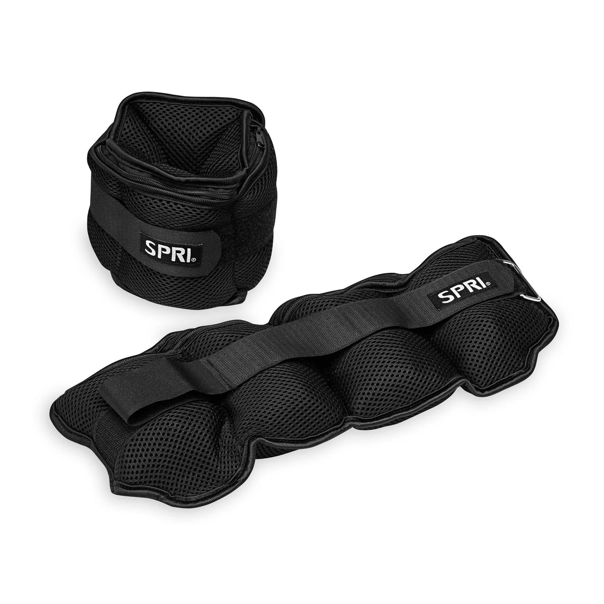 10lb ankle weights with one rolled and one flat
