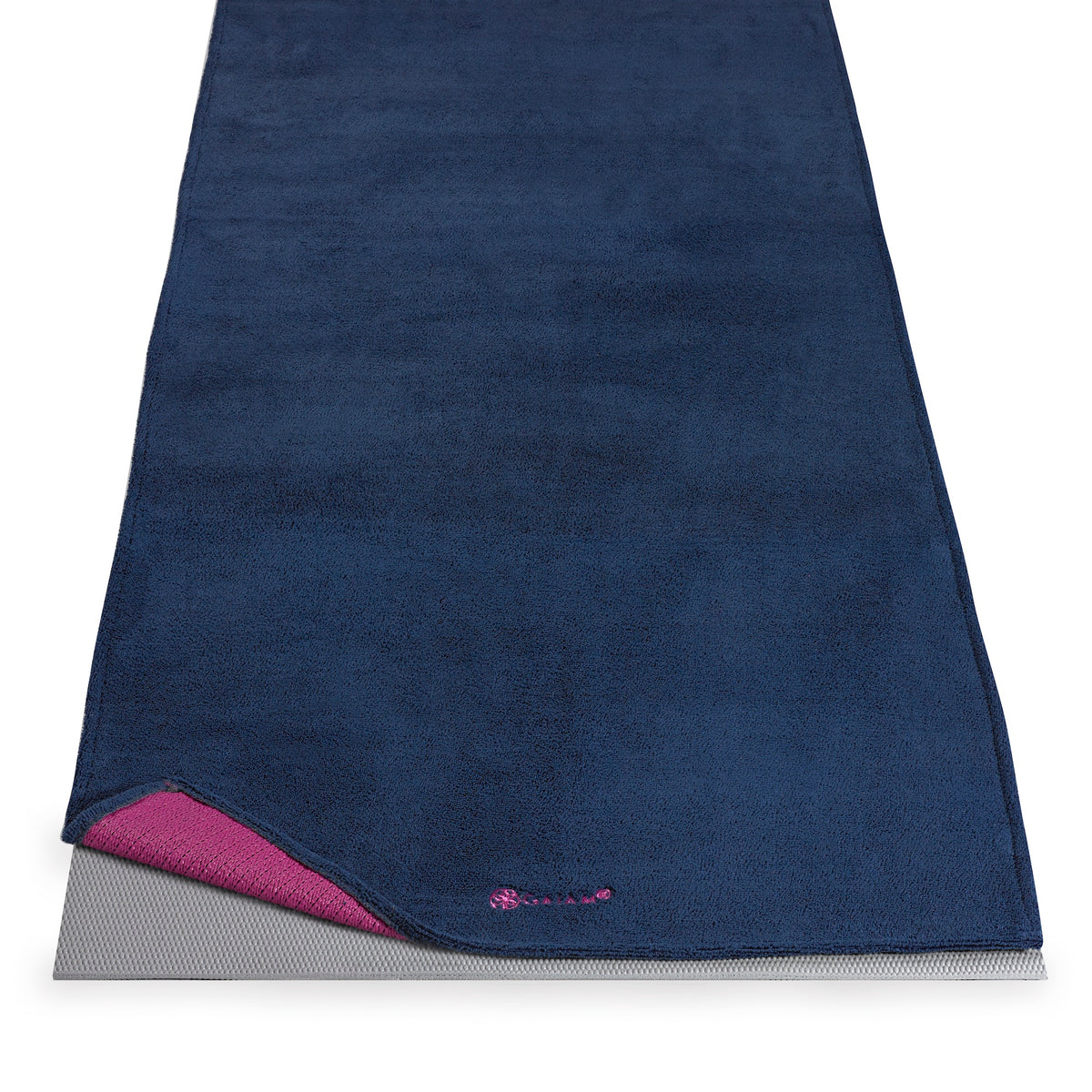 Grippy Yoga Mat Towel vivid blue/fuchsia corner up