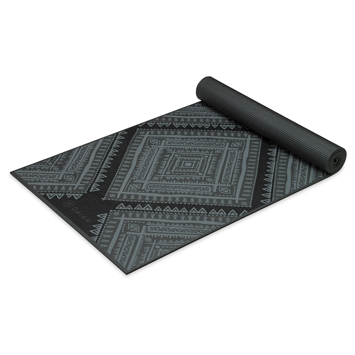 Premium Navajo Yoga Mat (6mm) angled grey side