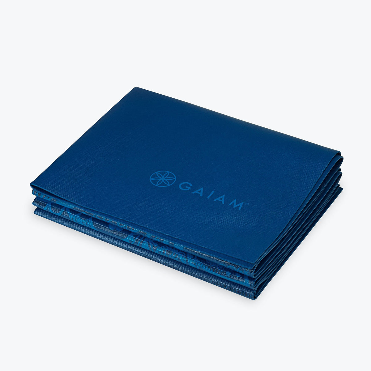 Gaiam Blue Sundial Foldable Yoga Mat (2mm) folded up