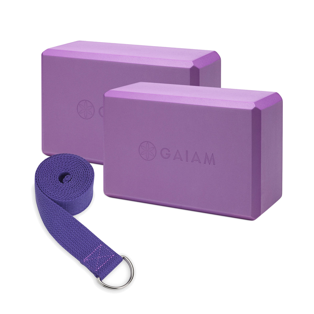 NEW Yoga Mat, NonSlip, Reversible, Evolve-Gaiam - Purple W/Strap