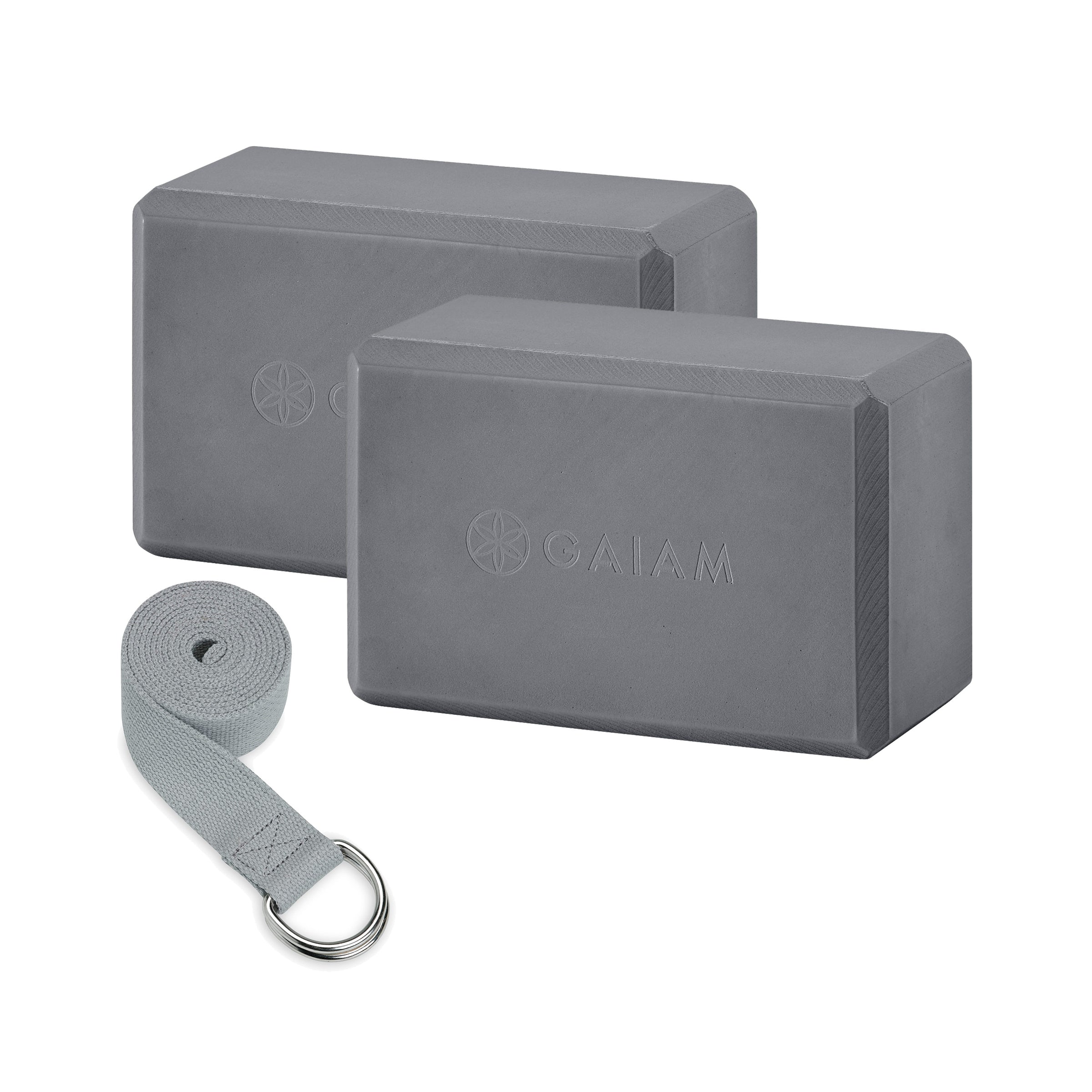 Gaiam Yoga Blocks and Straps – Yoga Blocks 2 Pack With Strap – GetACTV