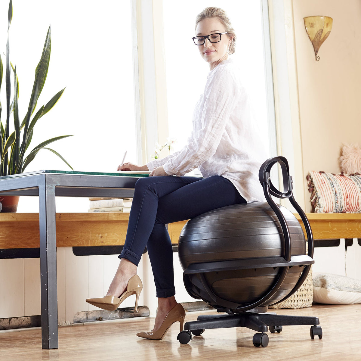 woman sitting on Ultimate Balance Ball Chair