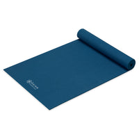 Gaiam Essentials Yoga Mat Navy top rolled angle