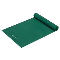 Gaiam Essentials Yoga Mat Green top rolled angle