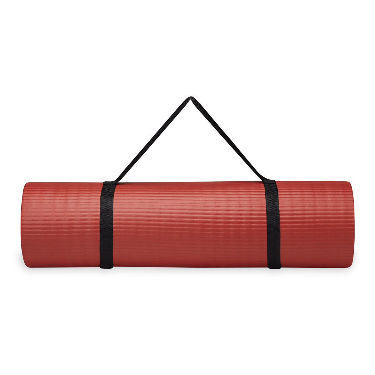 New  Basics 1/2-Inch Extra Thick Exercise Yoga Mat W/ Carrying Strap  (Red)