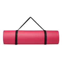 Gaiam Essentials Fitness Mat & Sling (10mm) pink rolled with sling