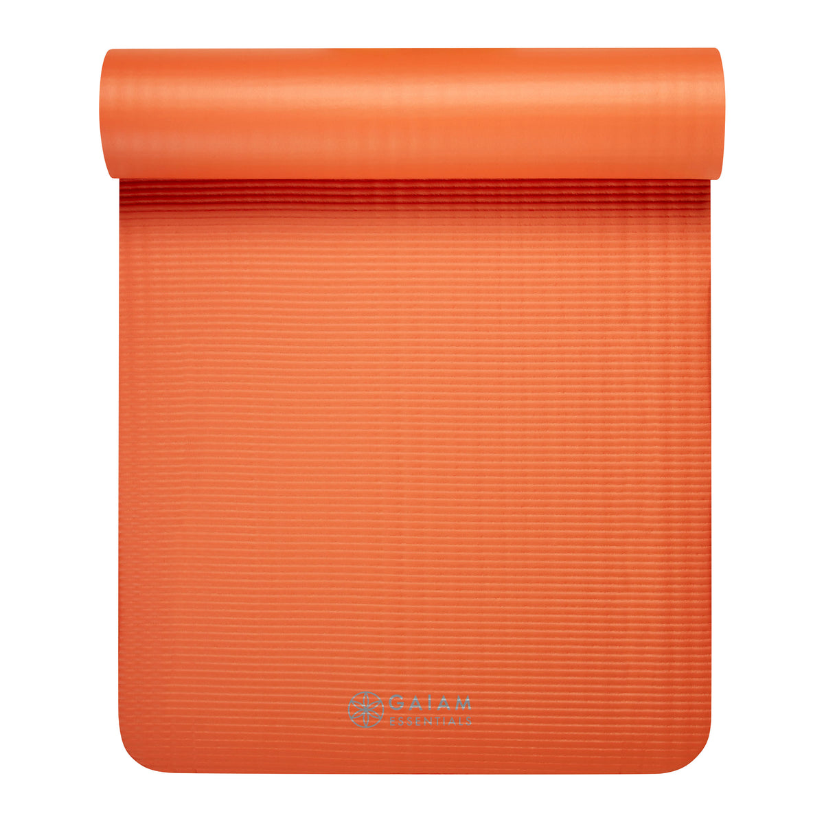 Gaiam Essentials Fitness Mat & Sling (10mm) orange top rolled
