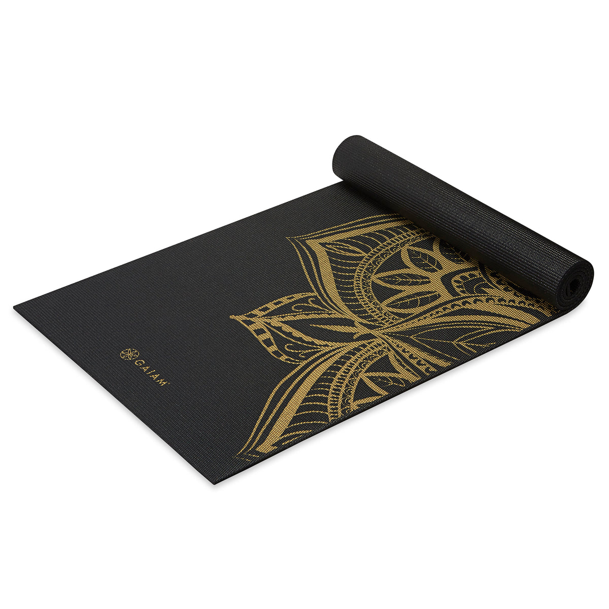 Premium Metallic Medallion Yoga Mat (6mm) angled