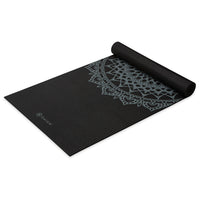 Printed Marrakesh Yoga Mat (5mm) black angled