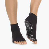Grippy Toeless Yoga Socks - 2 Pack black